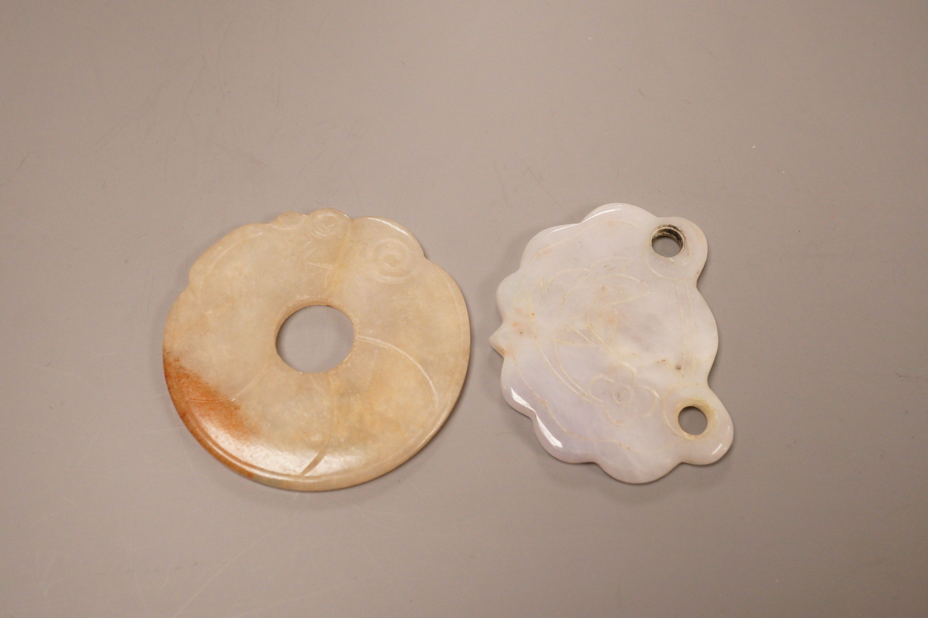 Two Chinese jadeite plaques